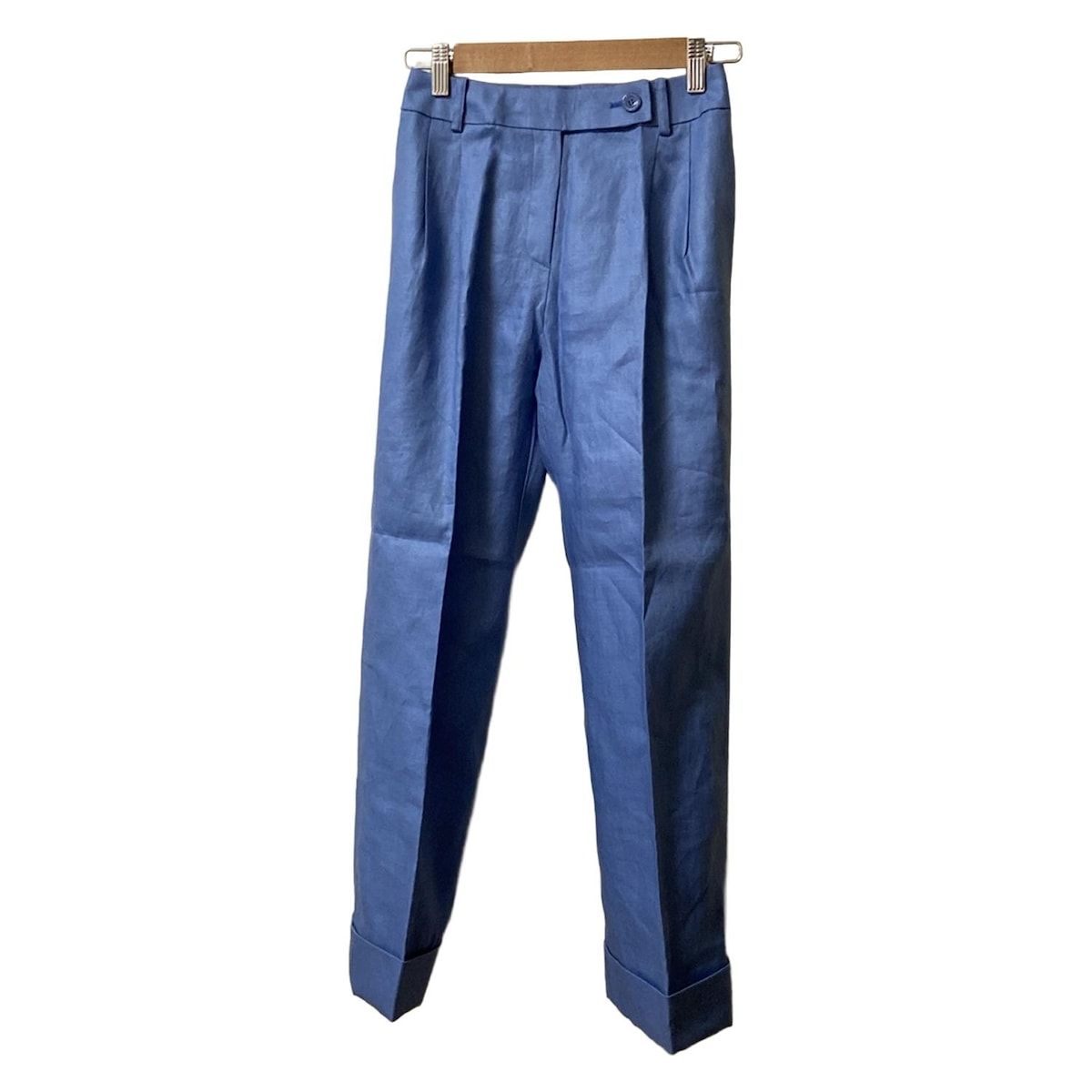 ジバンシー パンツ サイズ38 M レディース ブルー フルレングス 麻