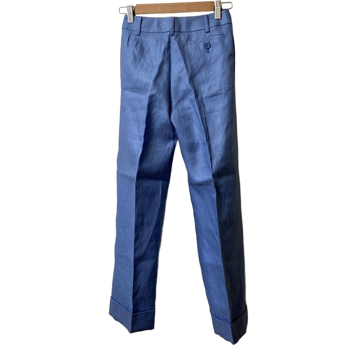 ジバンシー パンツ サイズ38 M レディース ブルー フルレングス 麻