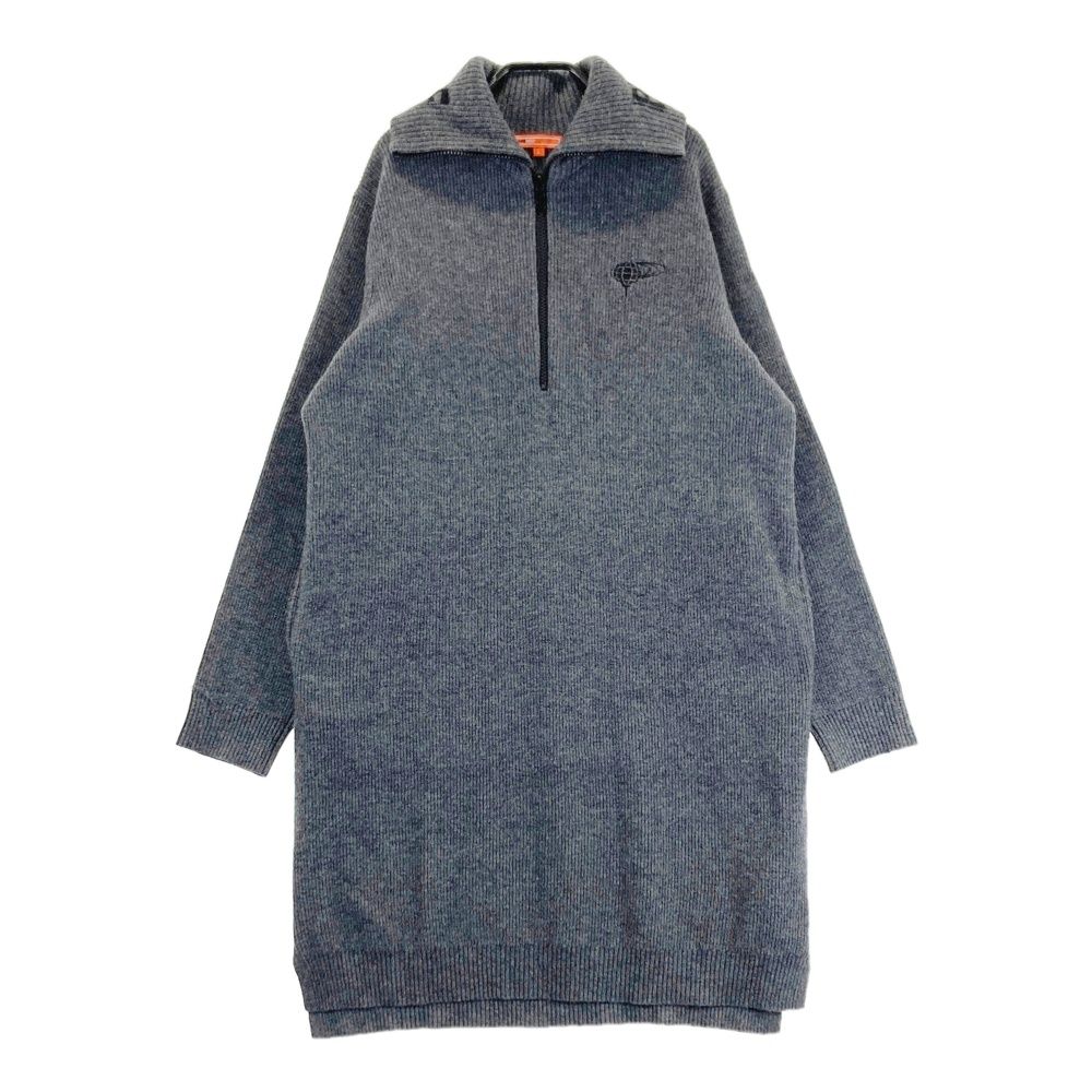 サイズ L BEAMS GOLF ビームスゴルフ ハーフジップ ニットワンピース グレー系 ゴルフウェア レディース ストスト