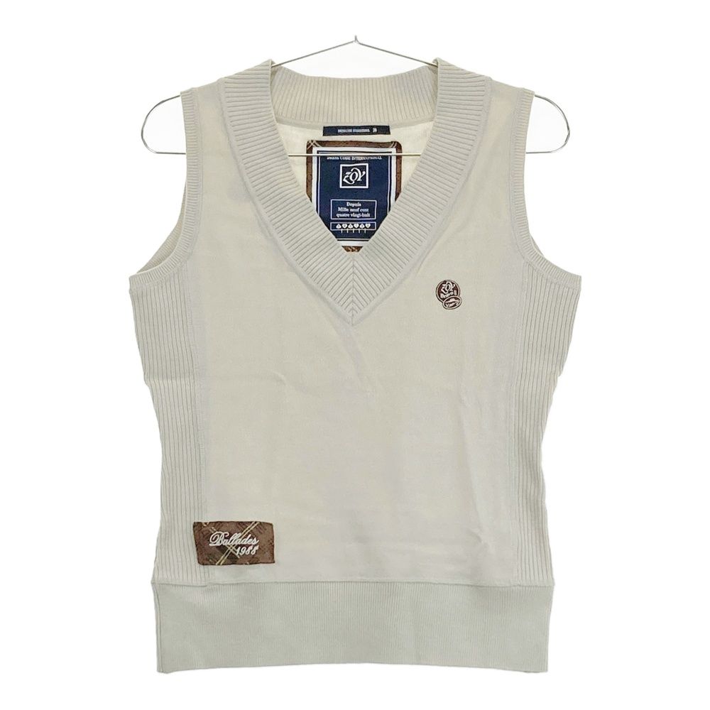 サイズ：38 ZOY ゾーイ Vネック ニットベスト ベージュ系