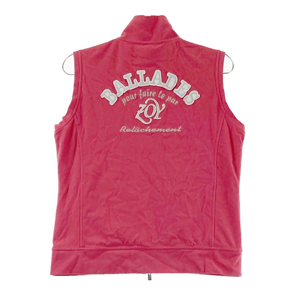 サイズ：40 ZOY ゾーイ 裏地付 起毛 ジップベスト ピンク系