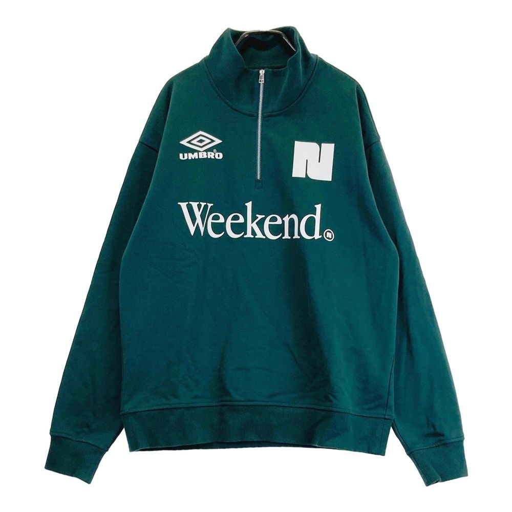 サイズ 2 NBB WEEKEND エヌビービーウィークエンド UMBRO ハーフジップスウェット グリーン系 ゴルフウェア レディース ストスト