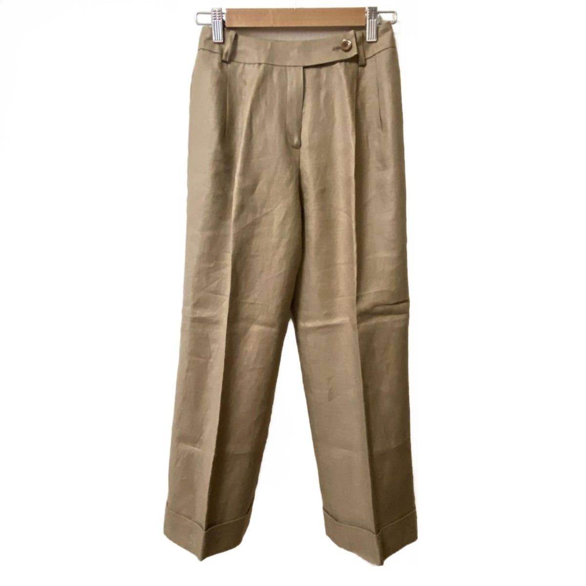 ジバンシー パンツ サイズ38 M レディース ブラウン フルレングス 麻