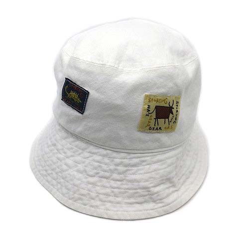 【中古】ハイスポーティングギア HAI SPORTING GEAR イッセイミヤケ ワッペン バケット ハット バケハ コットン ホワイト 白 M ハイスポーティングギア HAI SPORTING GEAR イッセイミヤケ ワッペン
