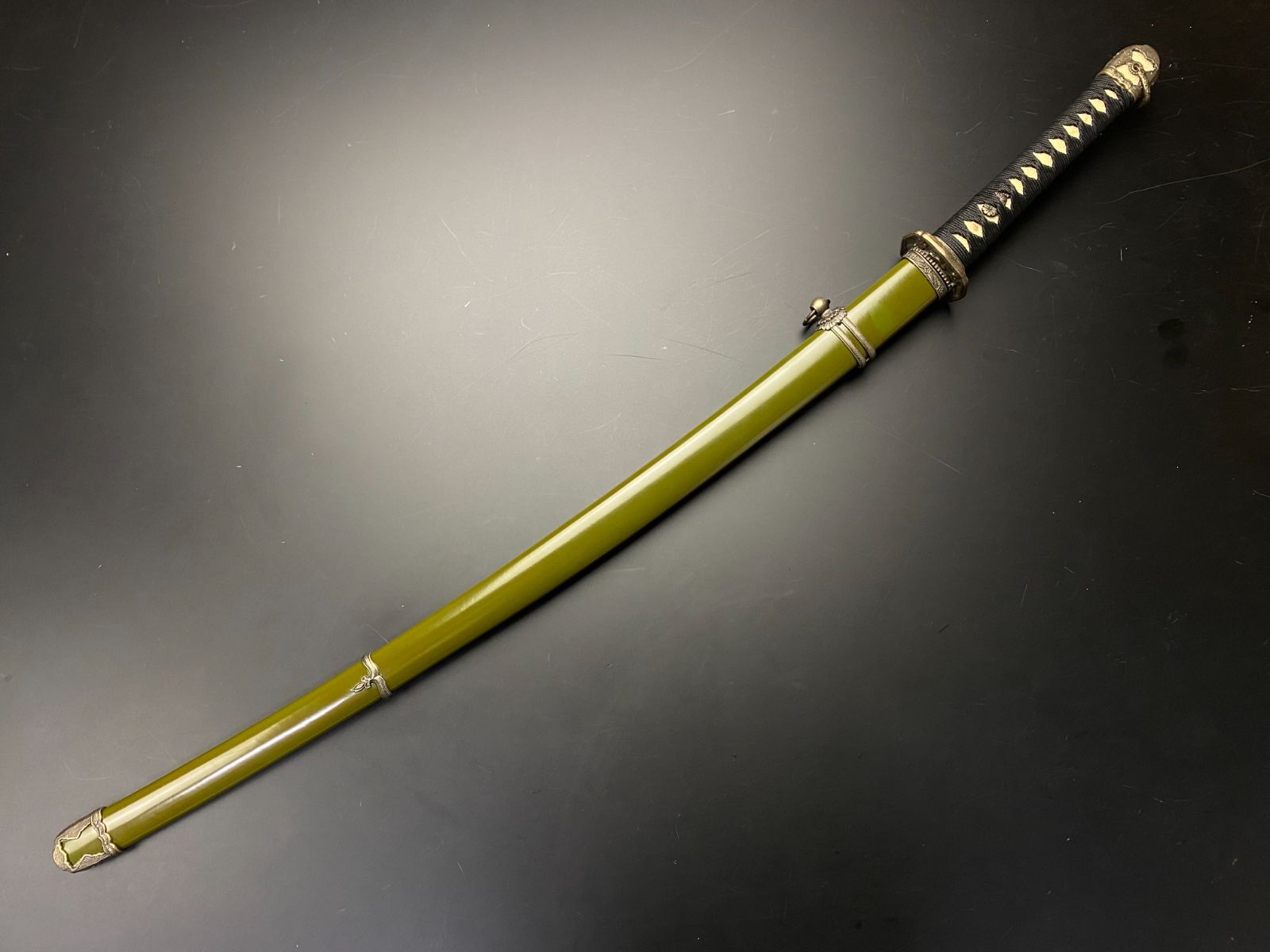 アウトレット品 模造刀 軍刀 陸軍大刀 黒柄 国防色木鞘 GN 1