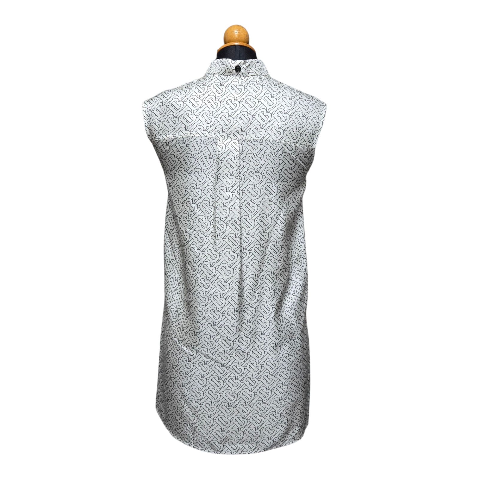 ◇BURBERRY バーバリー TBモノグラム シルクシャツ ボウタイ ブラウス