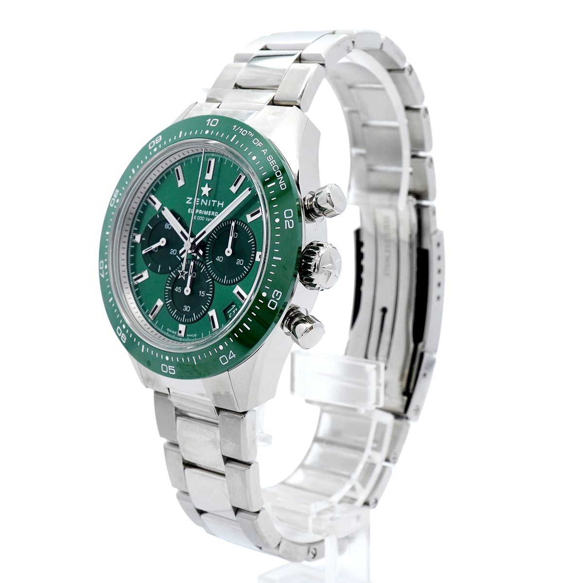 5wwo0445】ゼニス クロノマスター 03.3107.3600/56.M3100 グリーン文字