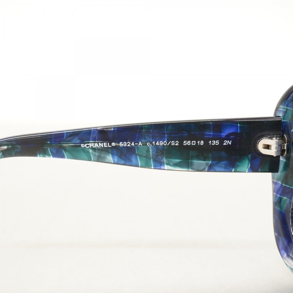 5 oe 6199 h シャネル サングラス 5324 A プラスチック ブルー シルバー金具 レディース