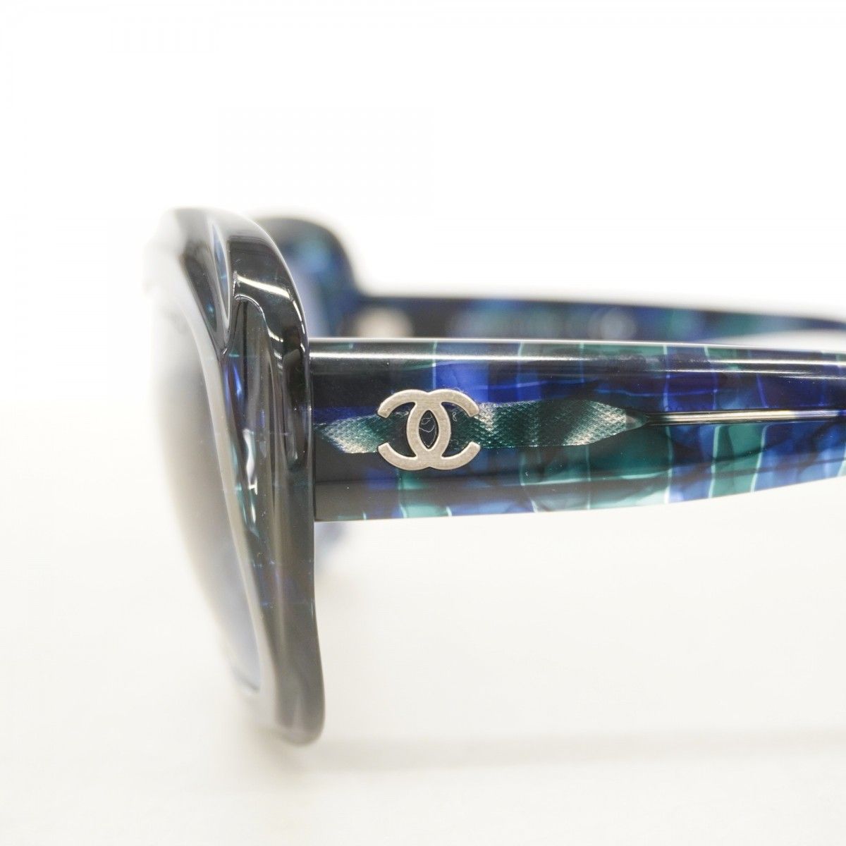  5 oe 6199 h シャネル サングラス 5324 A プラスチック ブルー シルバー金具 レディース サングラス 小物
