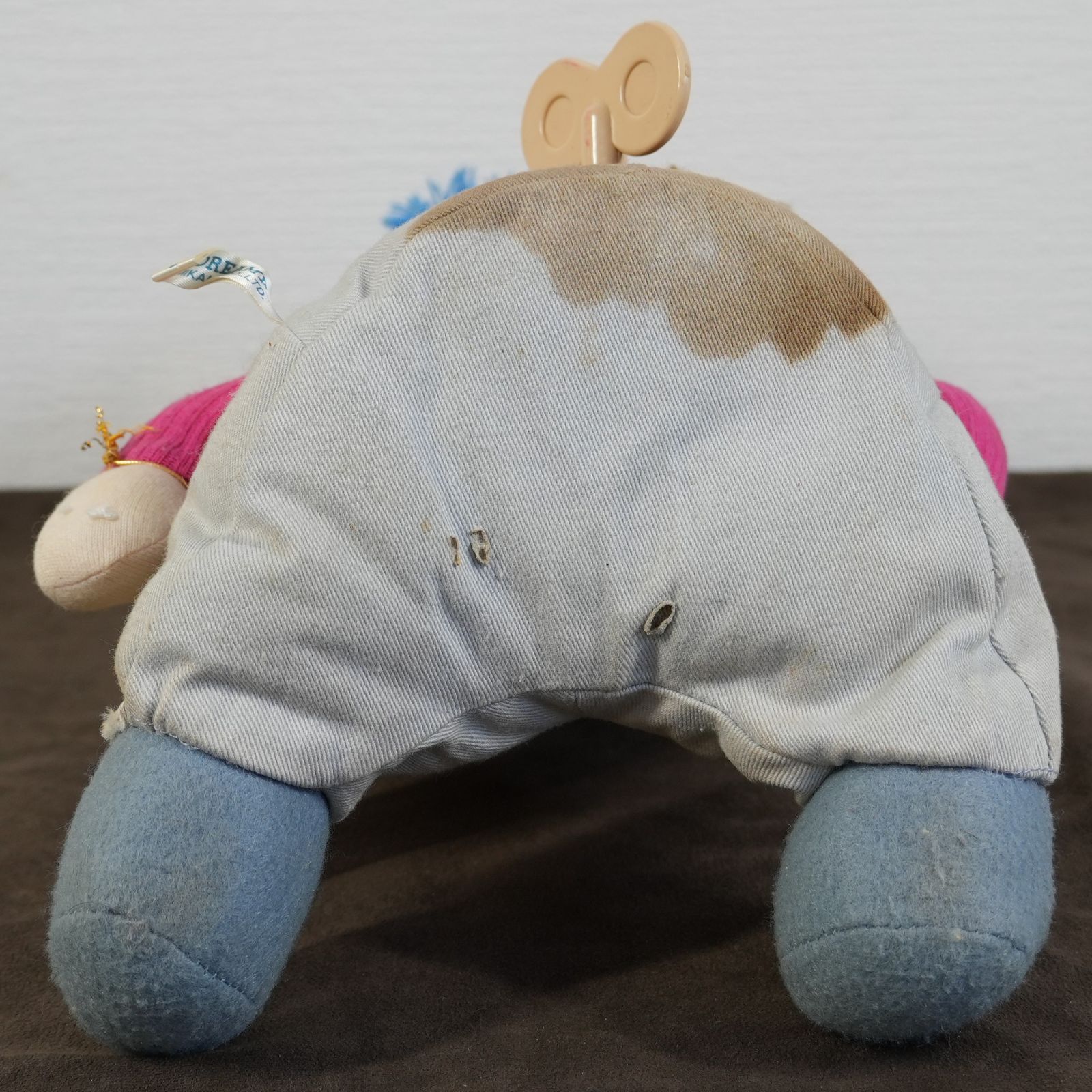IM] 昭和レトロ ミカミ ゼンマイ式 首振り オルゴール付きぬいぐるみ