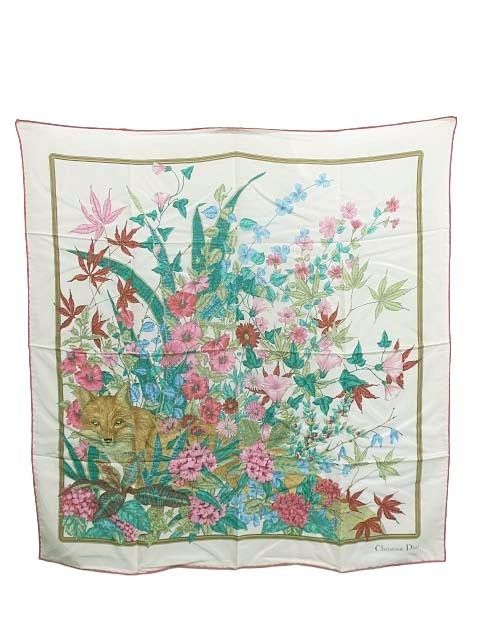 Christian Dior クリスチャンディオール 小物 スカーフ マルチ レディース 花柄 シルク ヴィンテージ＿S 11＿セルモアから ＿s 0350 r 11