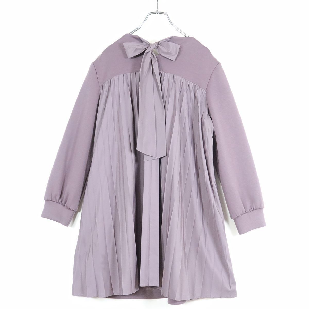 ローズティアラ☆チュニック ワンピース 大きいサイズ42 薄紫系 バック