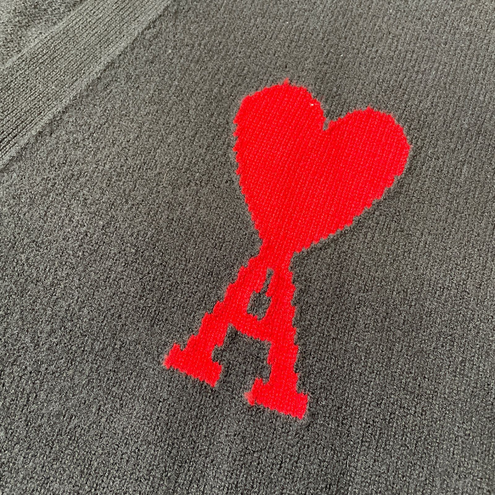 ami Alexandre Mattiussi ニットカーディガン ビッグハート ウール 黒