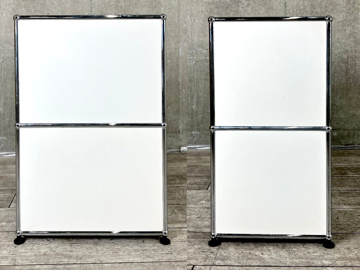 USMハラー□1連2段キャビネット/サイドワゴン□ピュアホワイト□D350