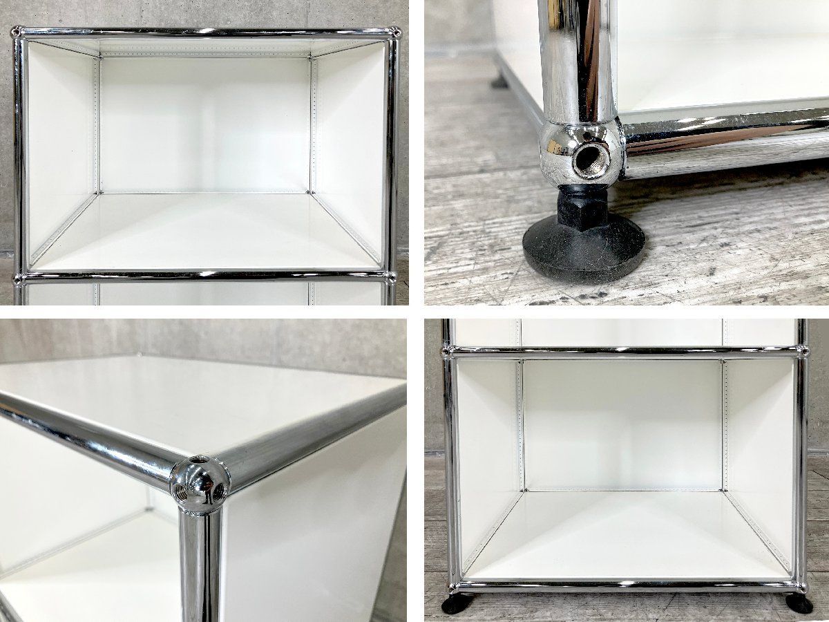 USMハラー□1連2段キャビネット/サイドワゴン□ピュアホワイト□D350