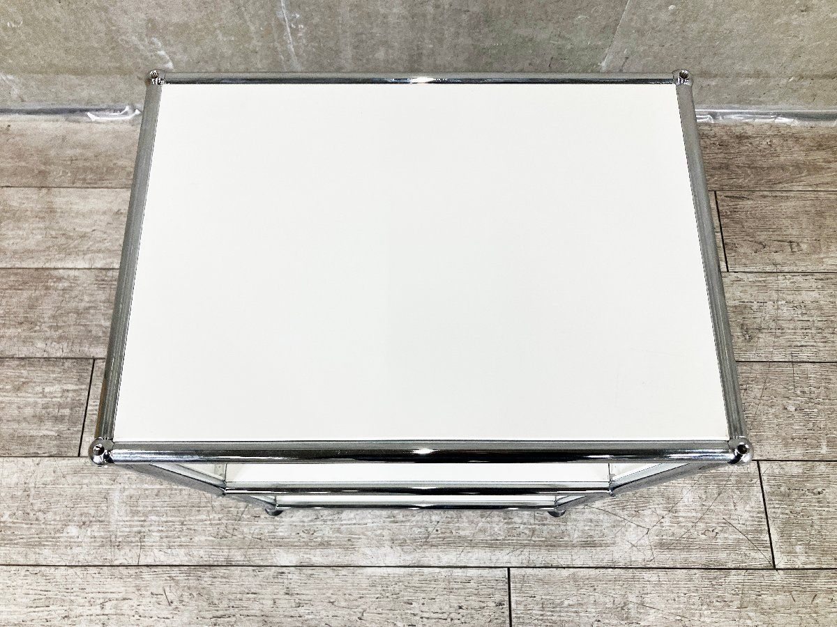 USMハラー□1連2段キャビネット/サイドワゴン□ピュアホワイト□D350