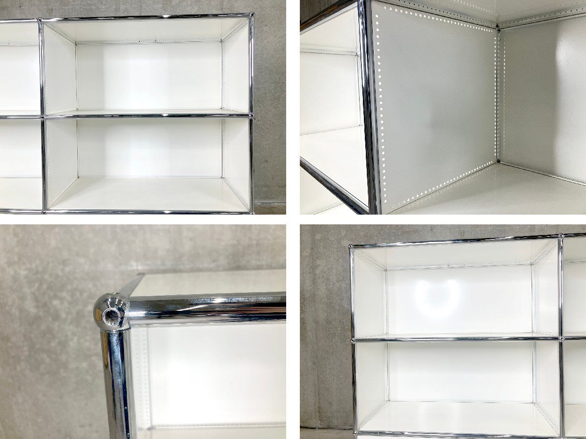 USMハラー□2連3段キャビネット□ピュアホワイト□サイドボード□D350