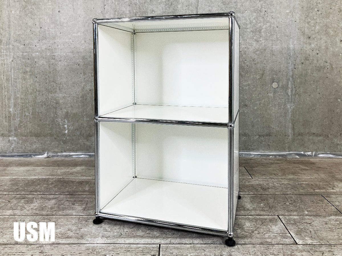 USMハラー□1連2段キャビネット/サイドワゴン□ピュアホワイト□D350