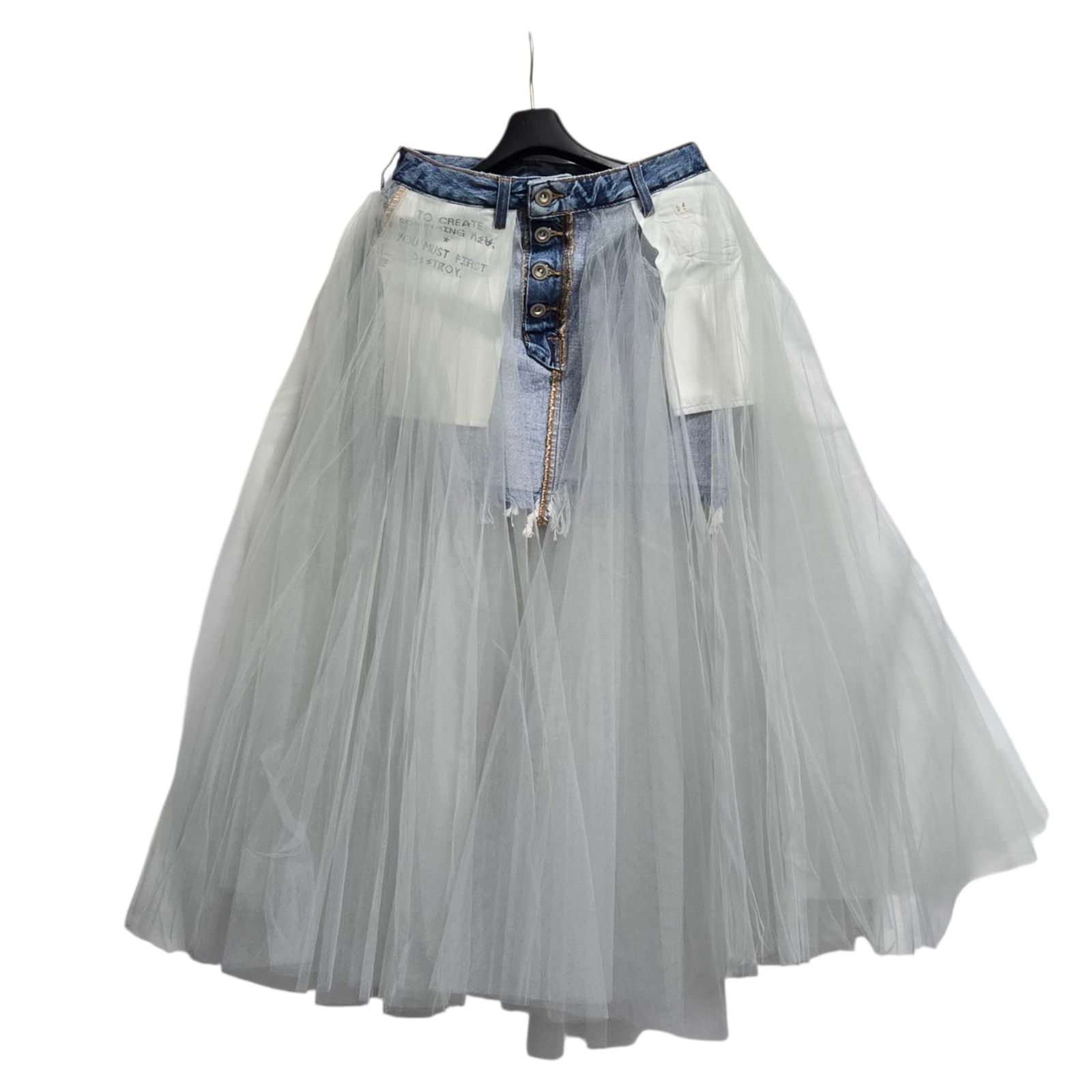 ユニバーサルプロダクツ チュールスカート 一部外れ箇所有り リバーシブル デニム 台形スカート サイズ25 品