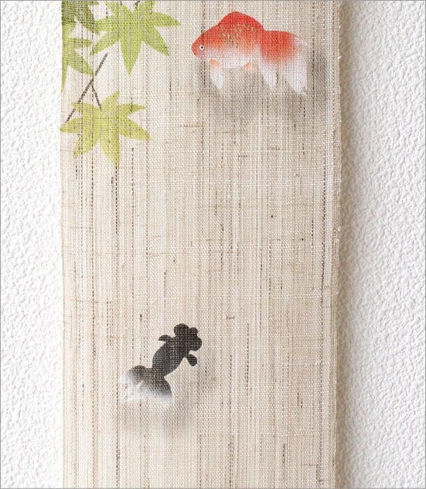  タペストリー おしゃれ 壁掛け 壁飾り 夏 和風 和室 和モダン 麻 縦長 小さい 豆タペストリー 涼金魚 43745 f 2 その他 キッチン 食器