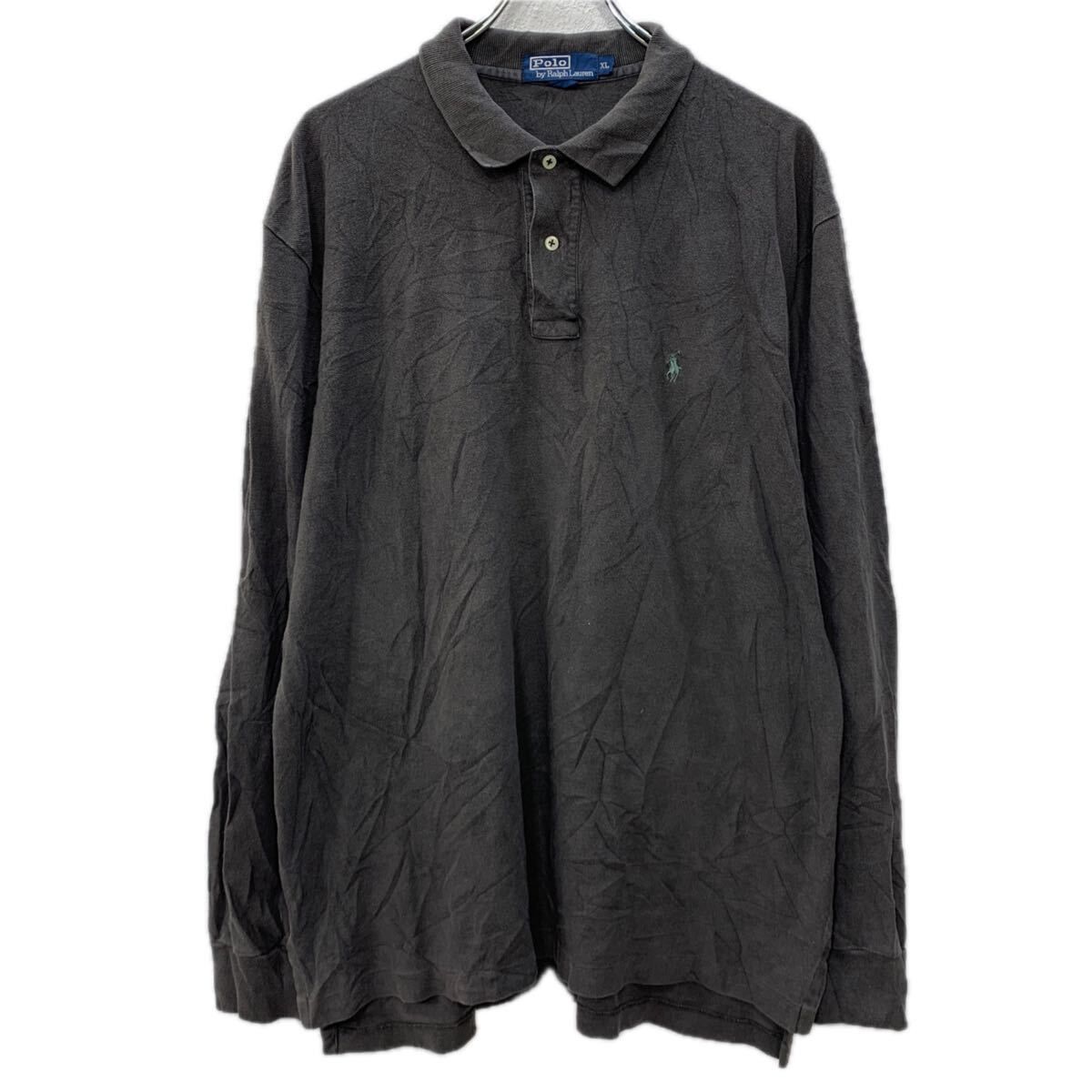POLO RALPH LAUREN 長袖 ポロシャツ XL ダークグレー ポロラルフ