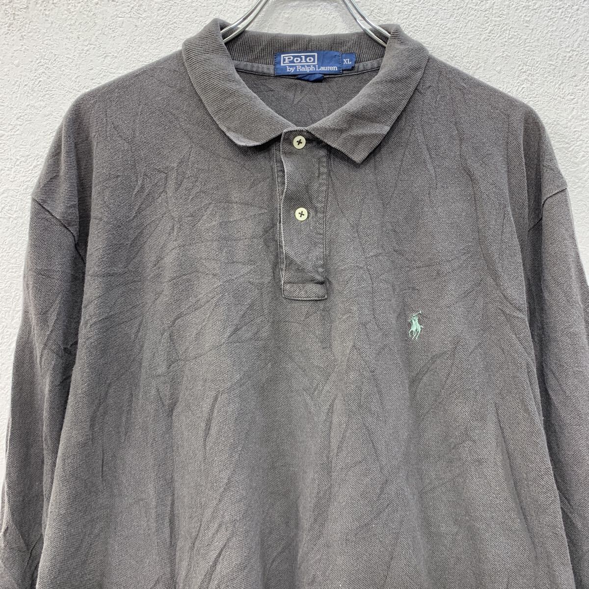 POLO RALPH LAUREN 長袖 ポロシャツ XL ダークグレー ポロラルフ