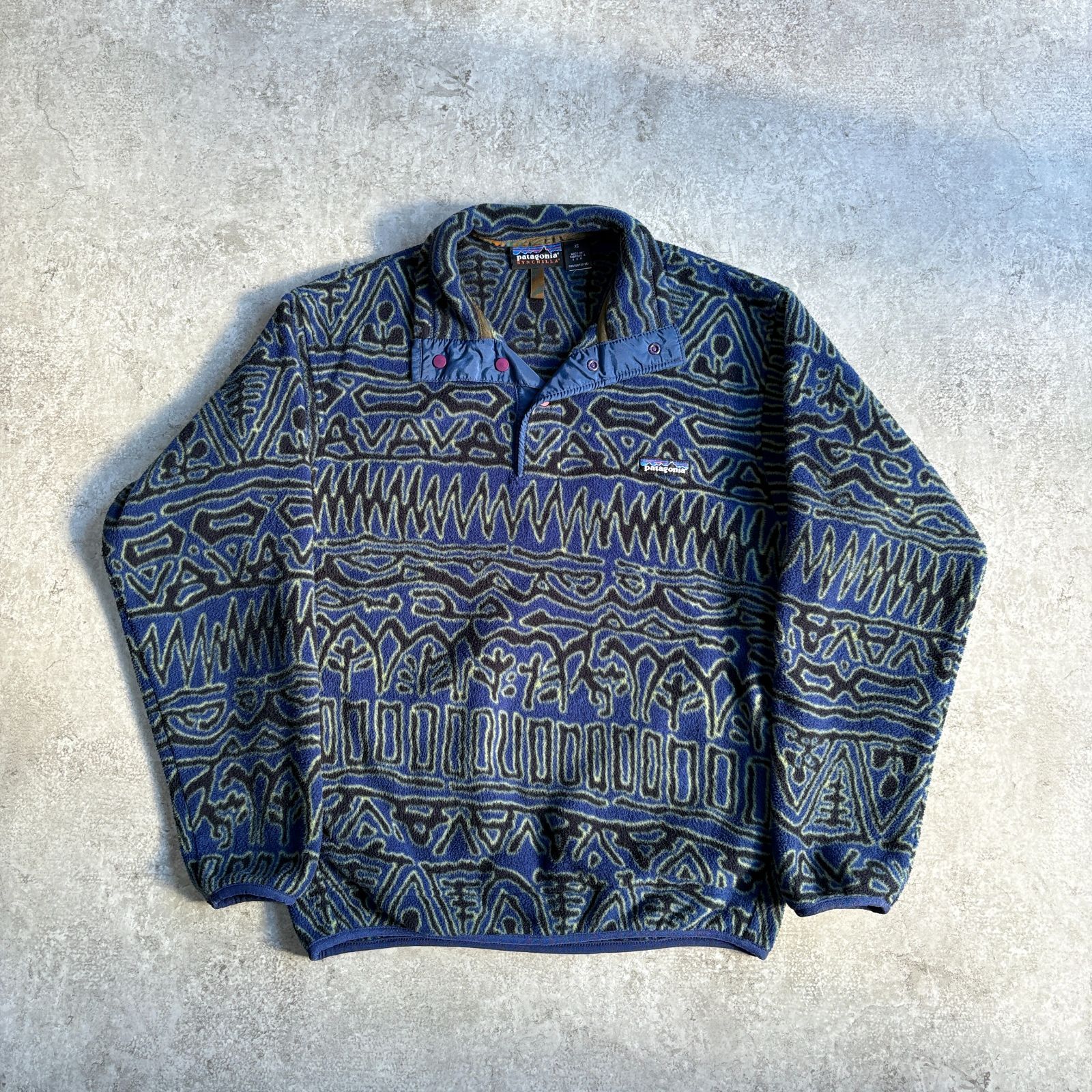 90s 1998年 USA製 patagonia Synchilla Snap T Pullover 【 blue 