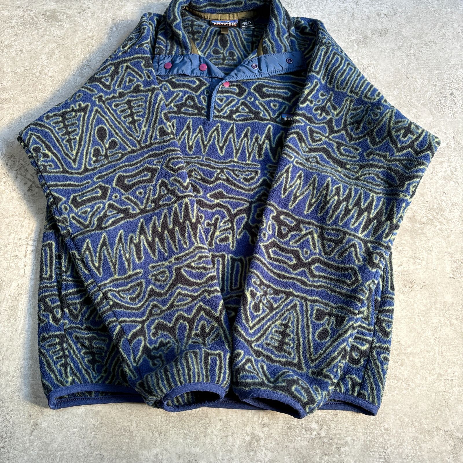 90s 1998年 USA製 patagonia Synchilla Snap T Pullover 【 blue 