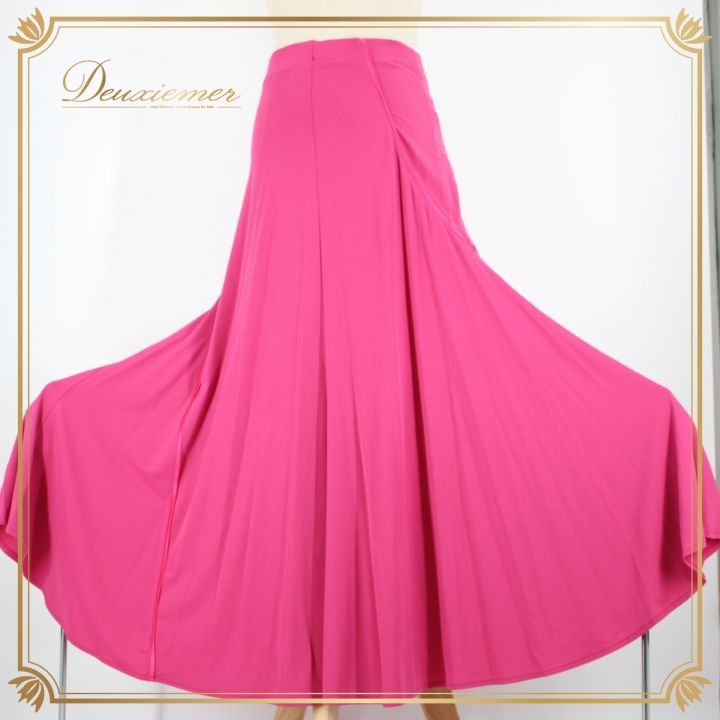 社交ダンス 衣装 スタンダード スカート レッスンウェア オールシーズン ICHIOKU イチオク ピンク系 無地 シンプル 派手 練習着 可愛い 軽量 伸縮性 通気性 動きやすい フレアスカート おしゃ