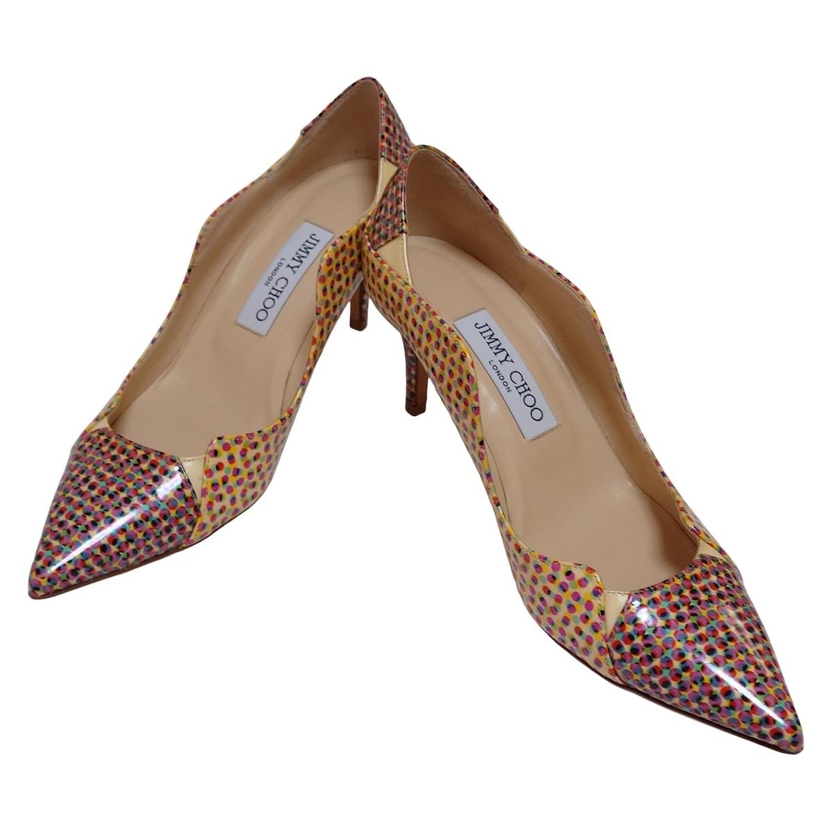 JIMMY CHOO ジミーチュウ パンプス 37 レディース - アイボリー×マルチ