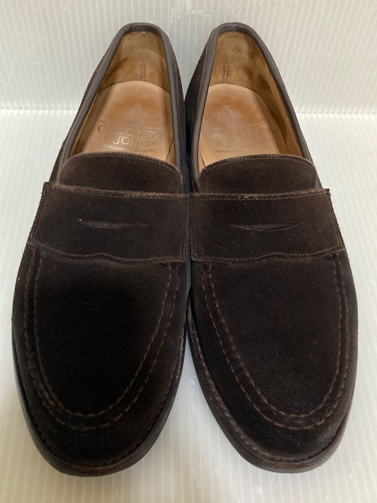 Crockett Jones クロケット ジョーンズ ボストン2 スエード 26224 シティソール コインローファー ダークブラウン 6 E