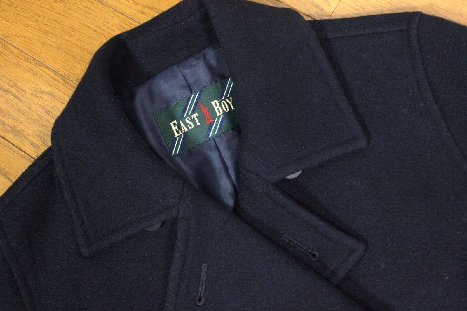 54【美品】イーストボーイ ピーコート 11 ダークネイビー 濃紺 L 女子