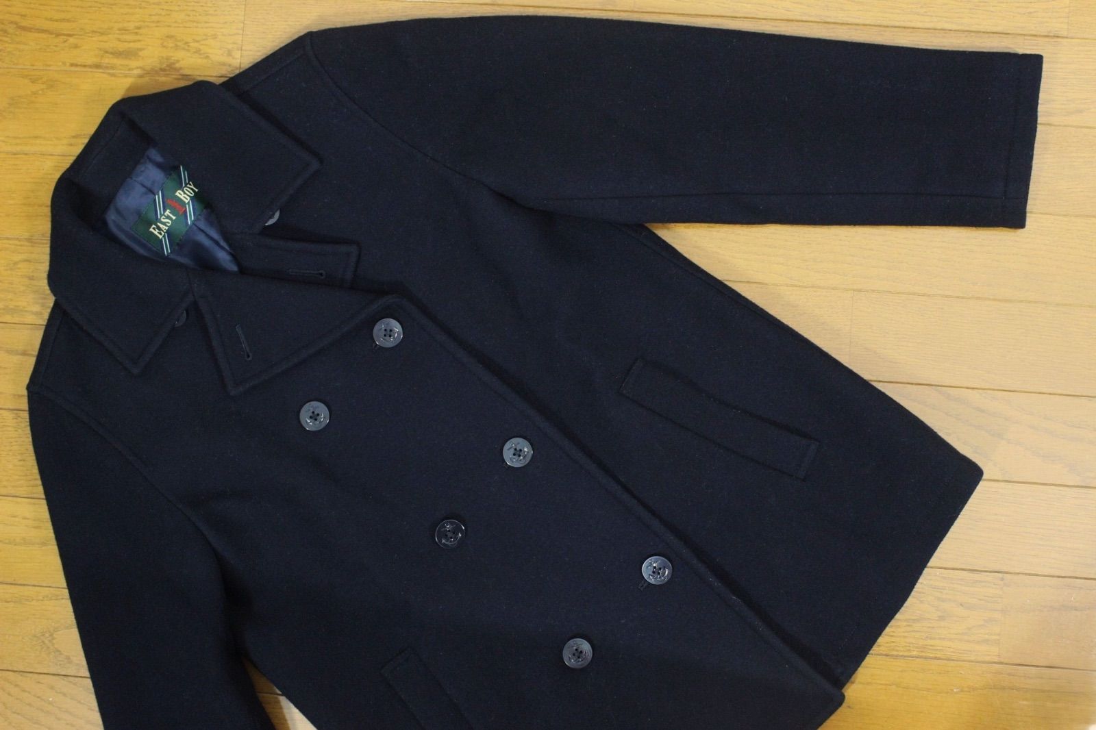 54【美品】イーストボーイ ピーコート 11 ダークネイビー 濃紺 L 女子