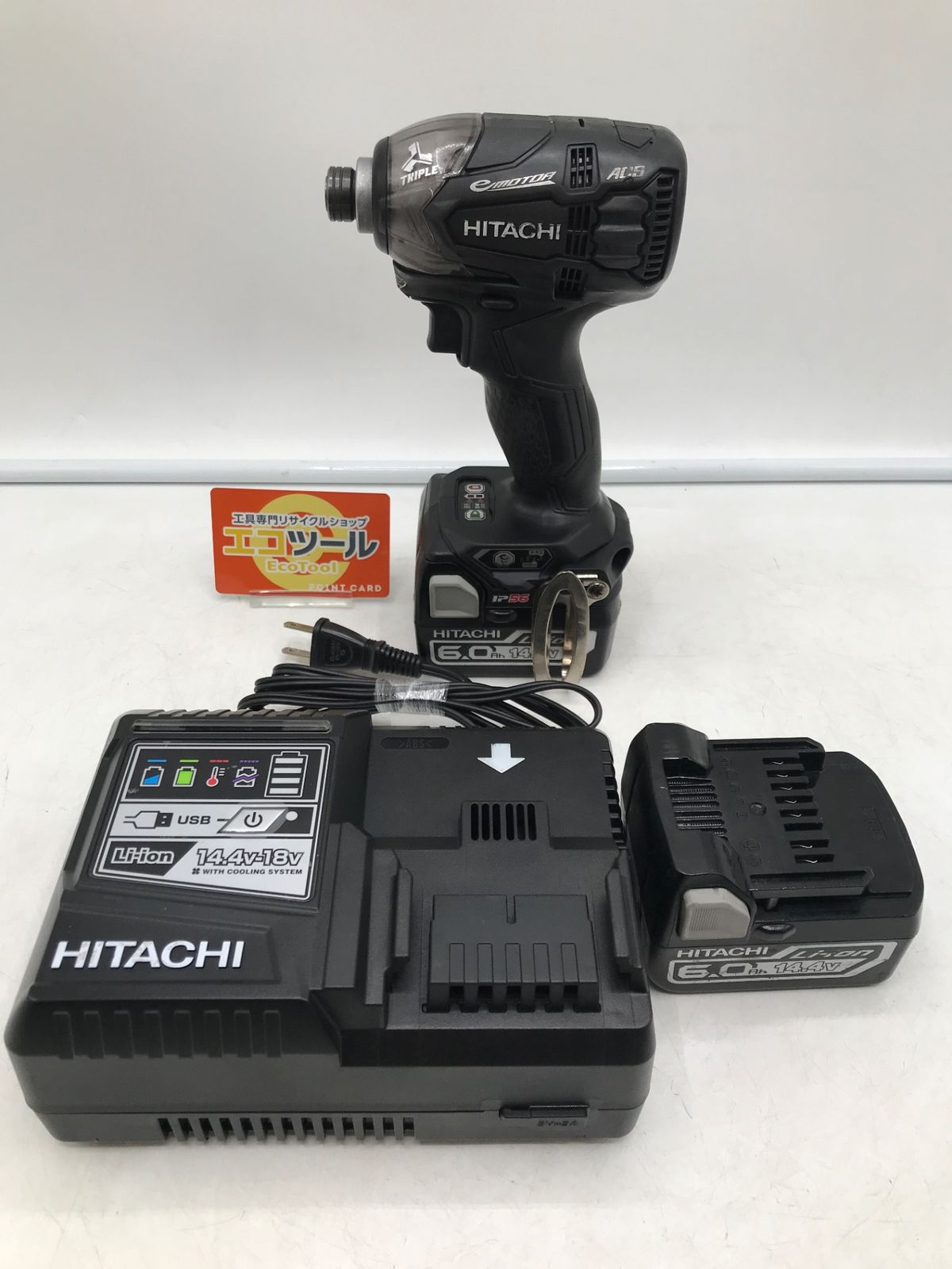 品 HITACHI 日立工機 14.4 V コードレスインパクトドライバー エコツー M 02
