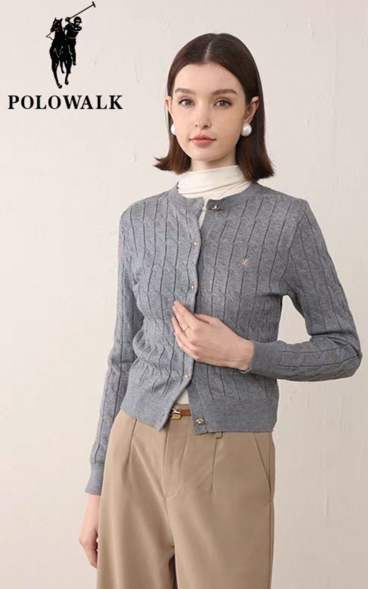 polo walk ケーブルニットカーディガン