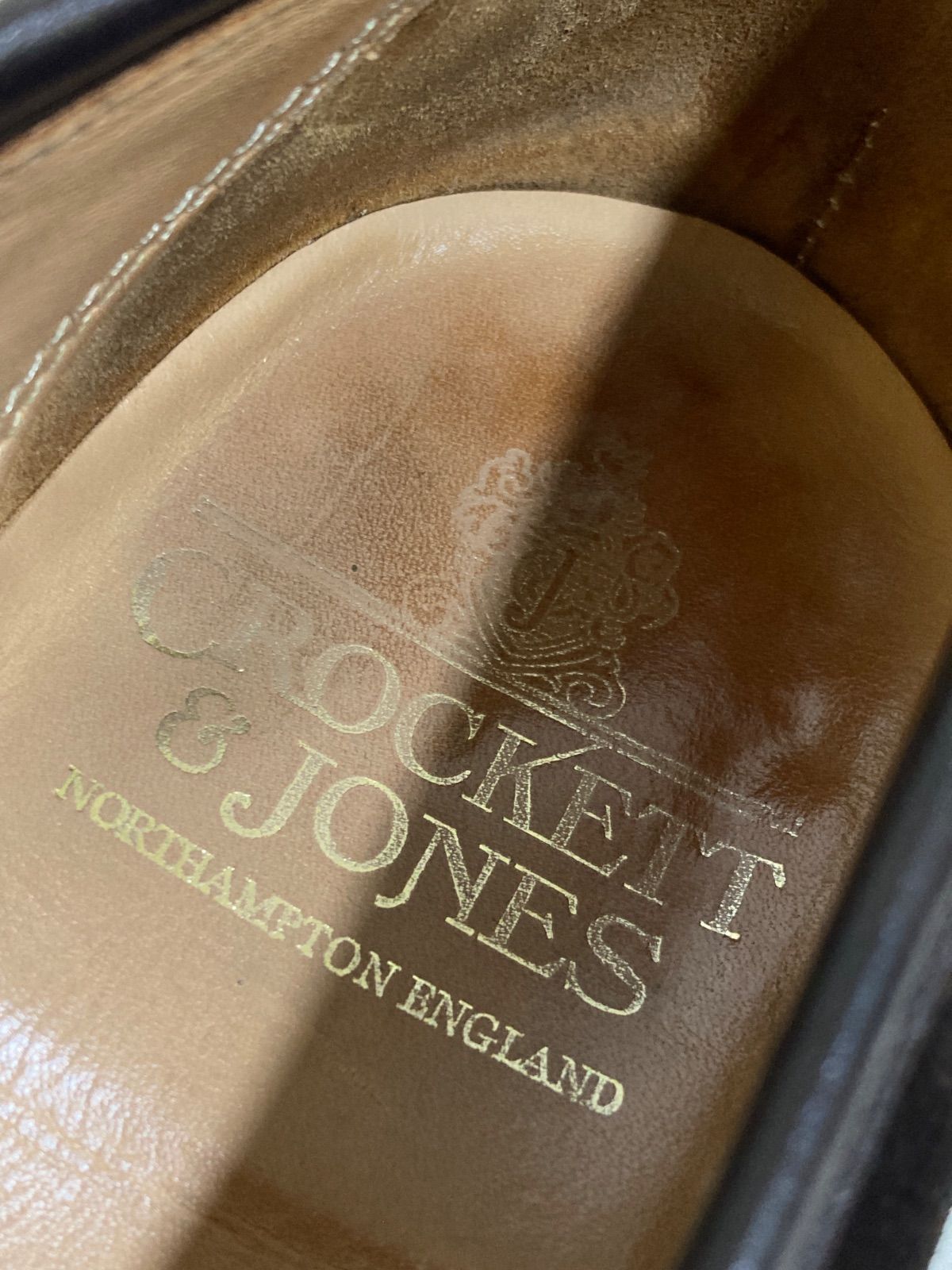  Crockett Jones クロケット ジョーンズ ボストン2 スエード 26224 シティソール コインローファー ダークブラウン 6 E ローファー ブーツ 革靴