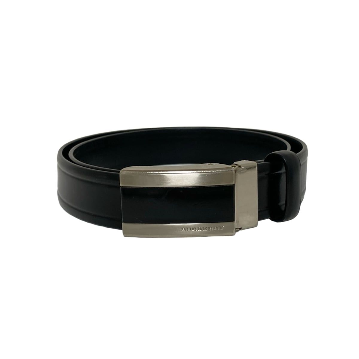 Burberry LONDON バーバリーロンドン ベルト - 黒×シルバー レザー