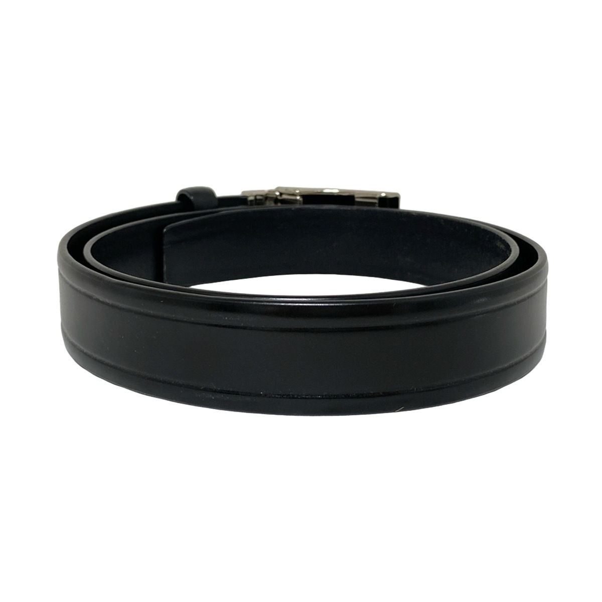 Burberry LONDON バーバリーロンドン ベルト 黒 シルバー レザー