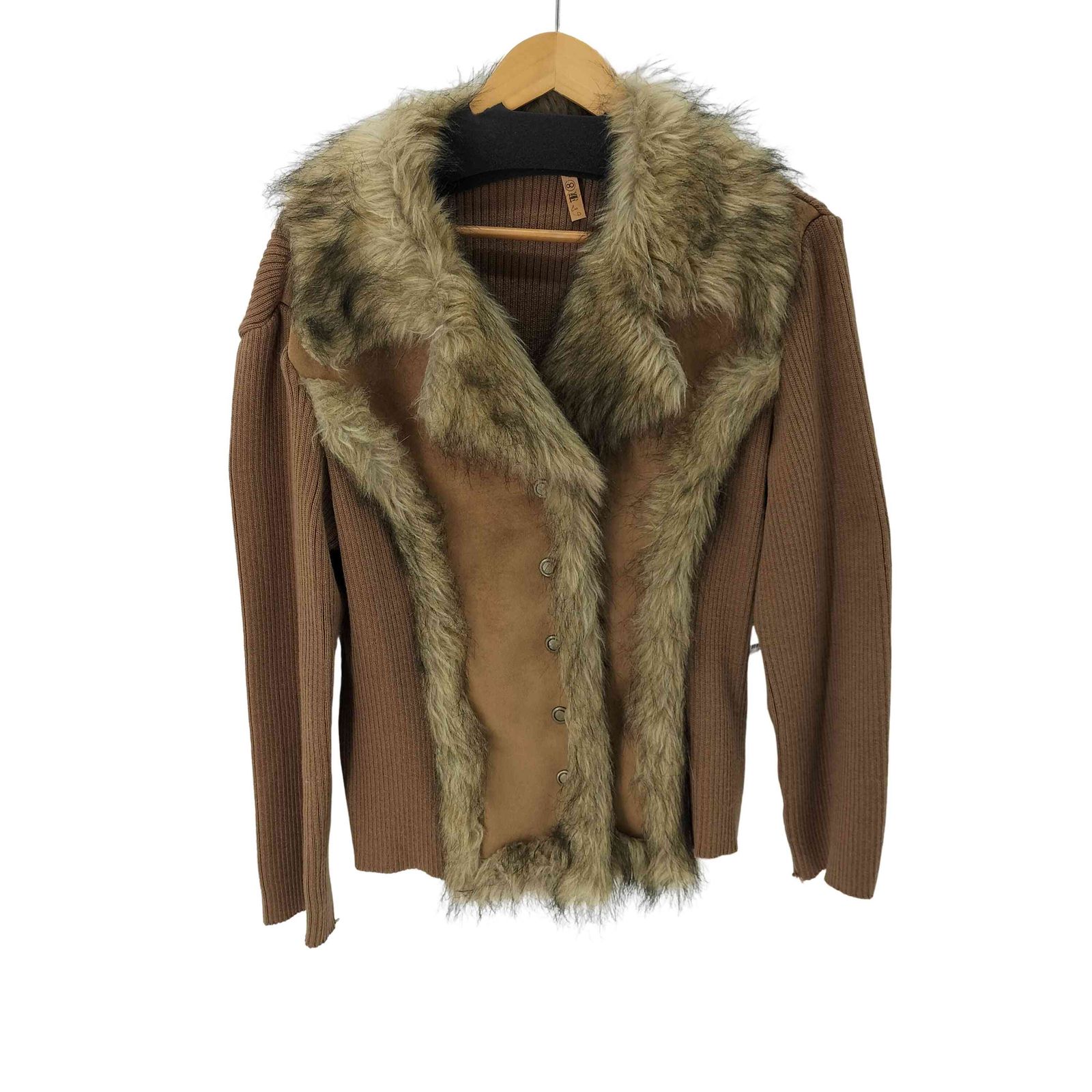 ユーズドフルギ 古着 ECLAT Y 2 K ファー ニット ドッキング スエードジャケット レディース 17 R