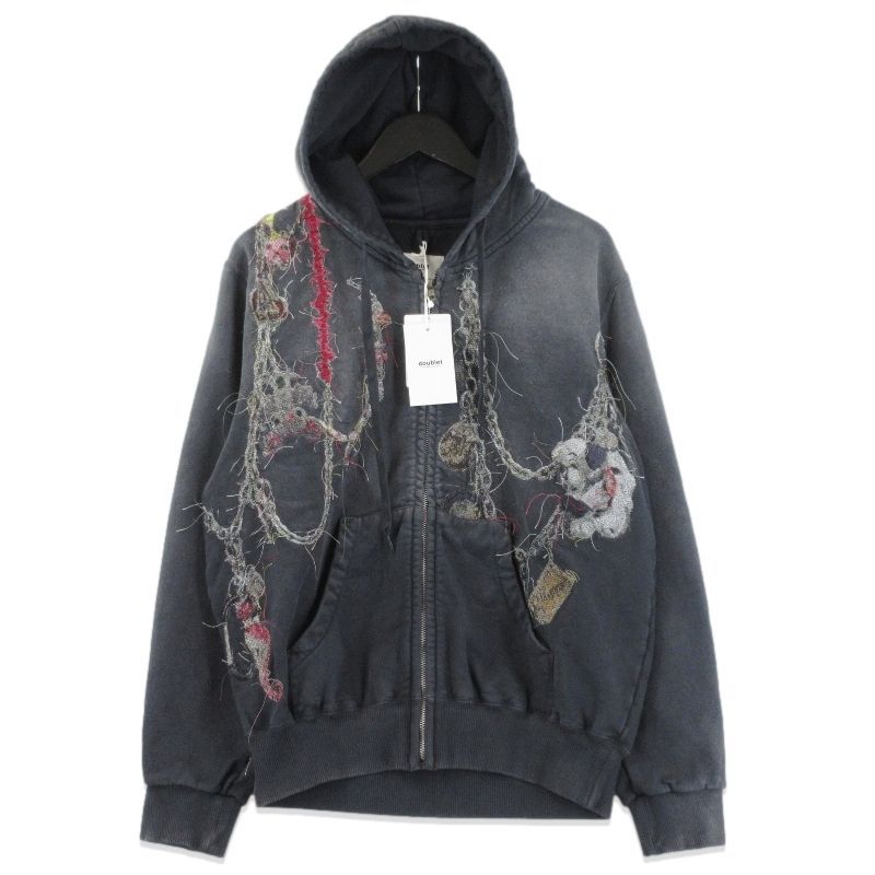 未使用 doublet ダブレット EMBROIDERED CHAIN ZIP-UP HOODIE