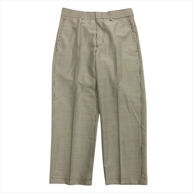 未使用 22aw ディオール Dior ハウンドトゥース チェック スラックス パンツ 千鳥格子 ウール モヘヤ シルク 46 ベージュ 黒 ブラック 茶 ブラウン メンズ◆７