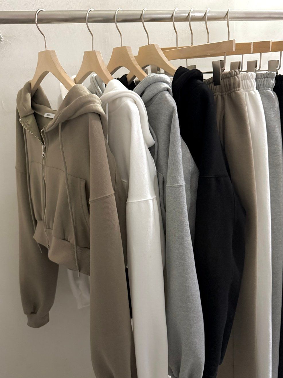 フォグ WHO フード SET ジップアップ ワイド シャーリング パンツ 起毛 빵빵 セットアップ