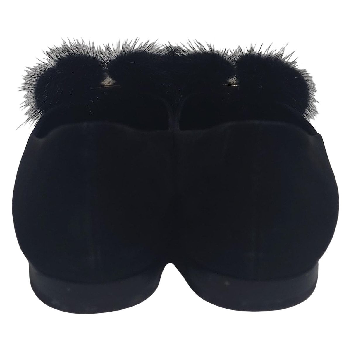  SalvatoreFerragamo サルバトーレフェラガモ フラットシューズ 5 D レディース - 黒 ヴァラ ファー フラットシューズ バレエシューズ パンプス