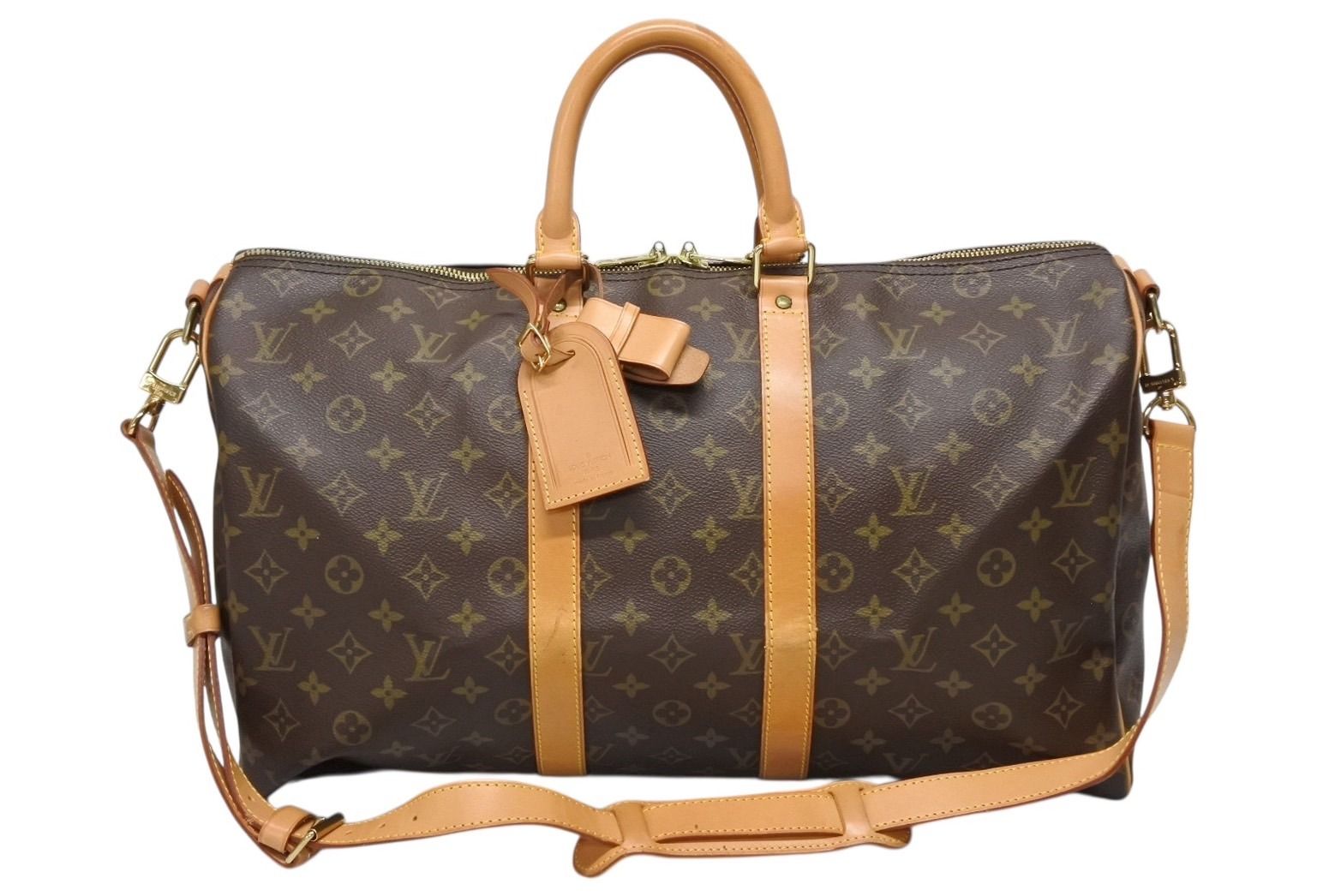 LOUIS VUITTON ルイヴィトン キーポル バンドリエール45 ボストンバッグ M 41418 モノグラム ブラウン ゴールド金具 4 b 009651