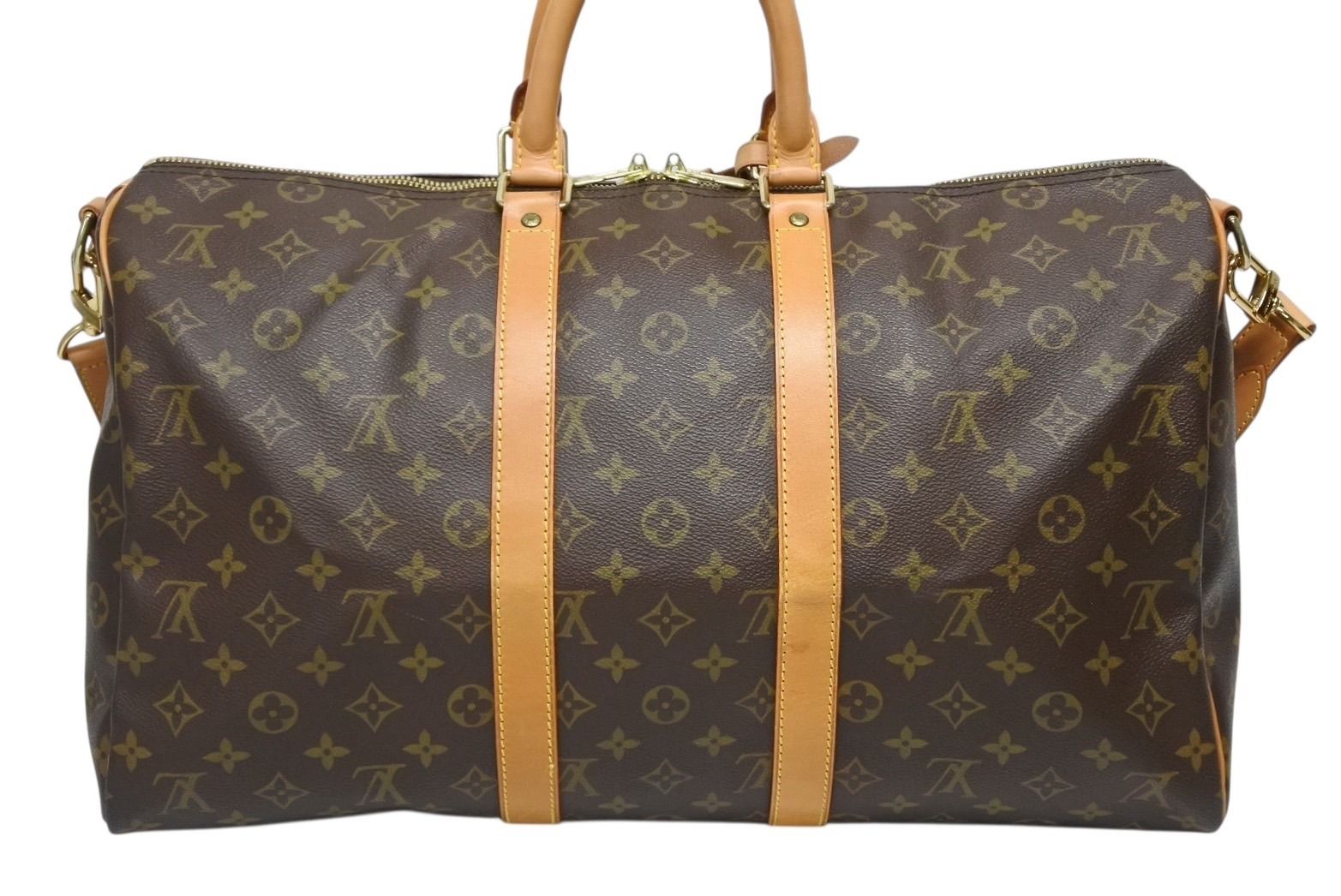 LOUIS VUITTON ルイヴィトン キーポル バンドリエール45 ボストンバッグ M 41418 モノグラム ブラウン ゴールド金具 4 b 009651