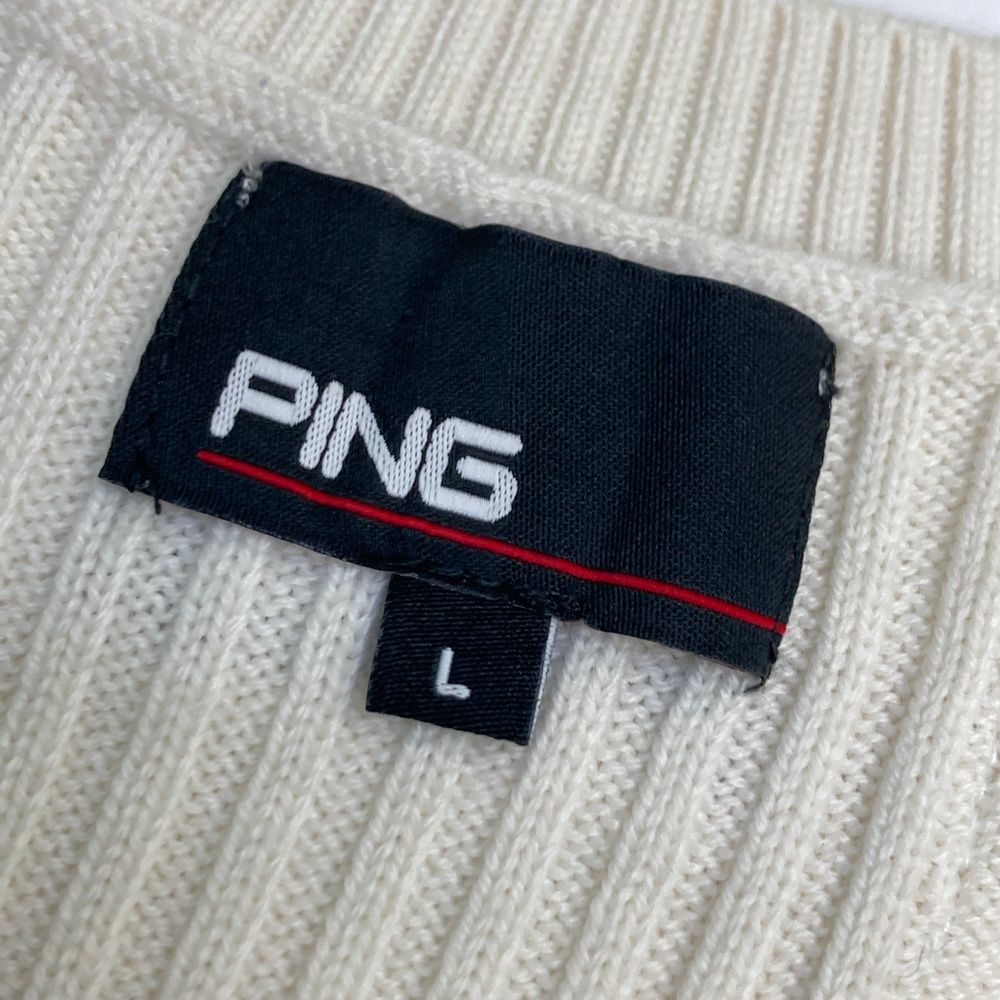 サイズ：L PING ピン ニットベスト ホワイト系 [240101574911] ゴルフ