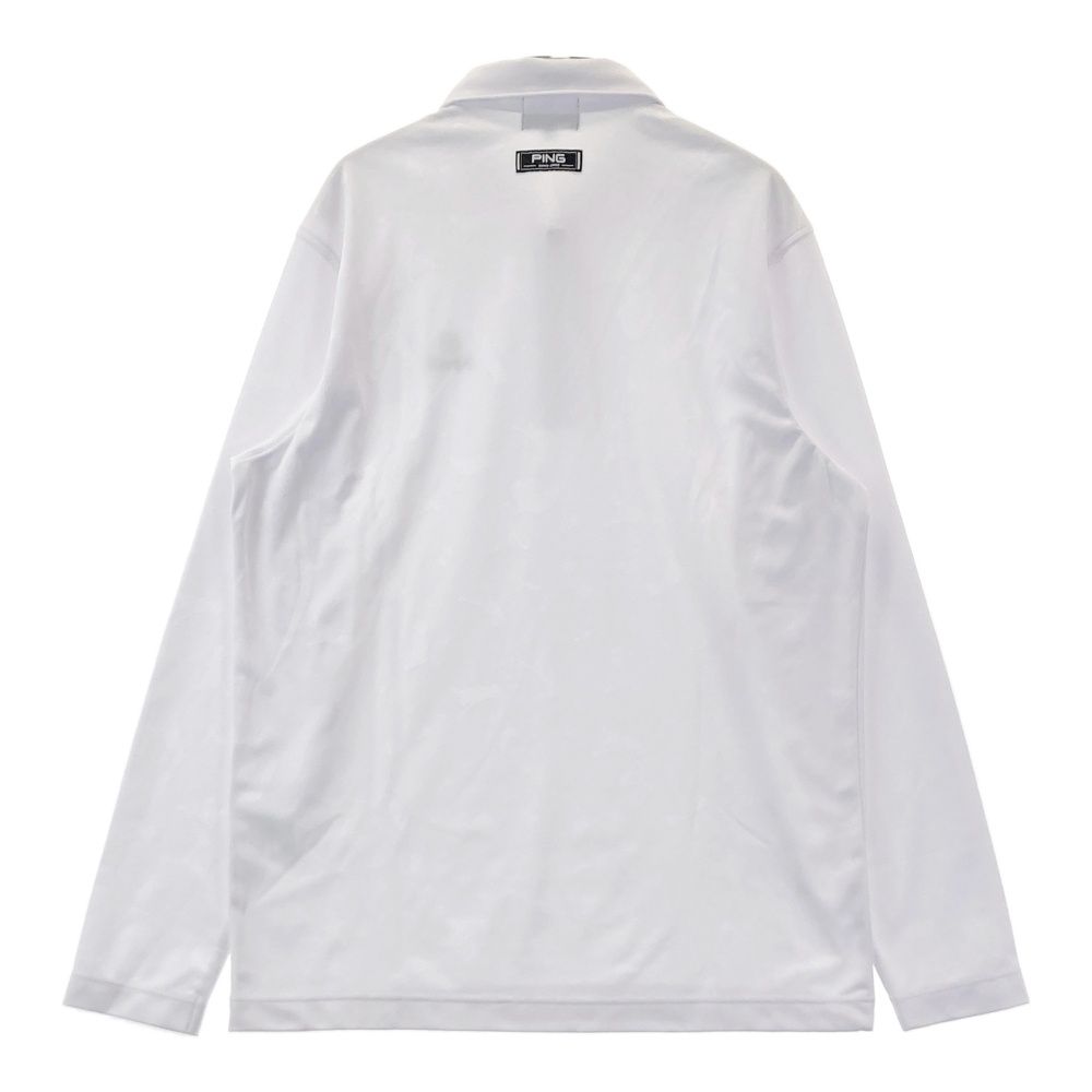 サイズ：LL PING ピン 2022年 長袖ポロシャツ ロゴ総柄 ホワイト系