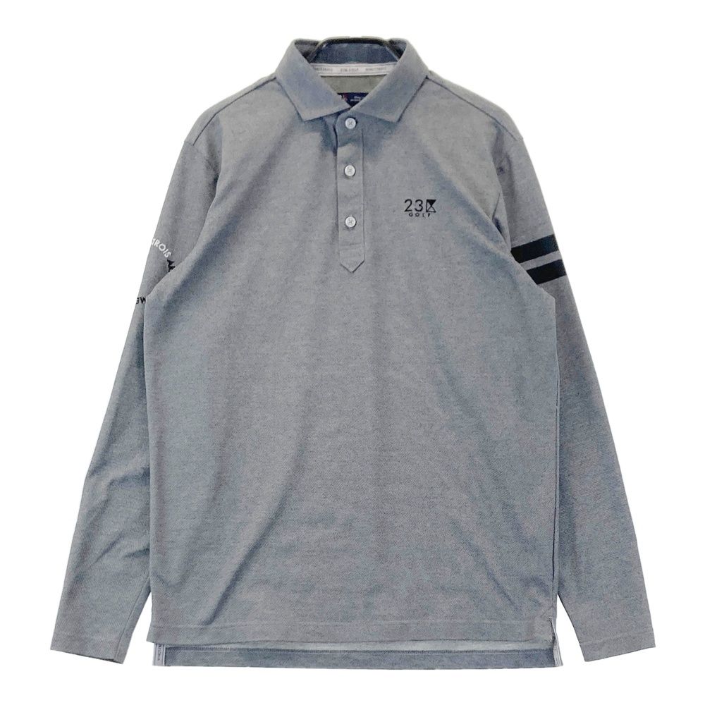 サイズ：M 23区GOLF ニジュウサンクゴルフ 長袖ポロシャツ グレー系