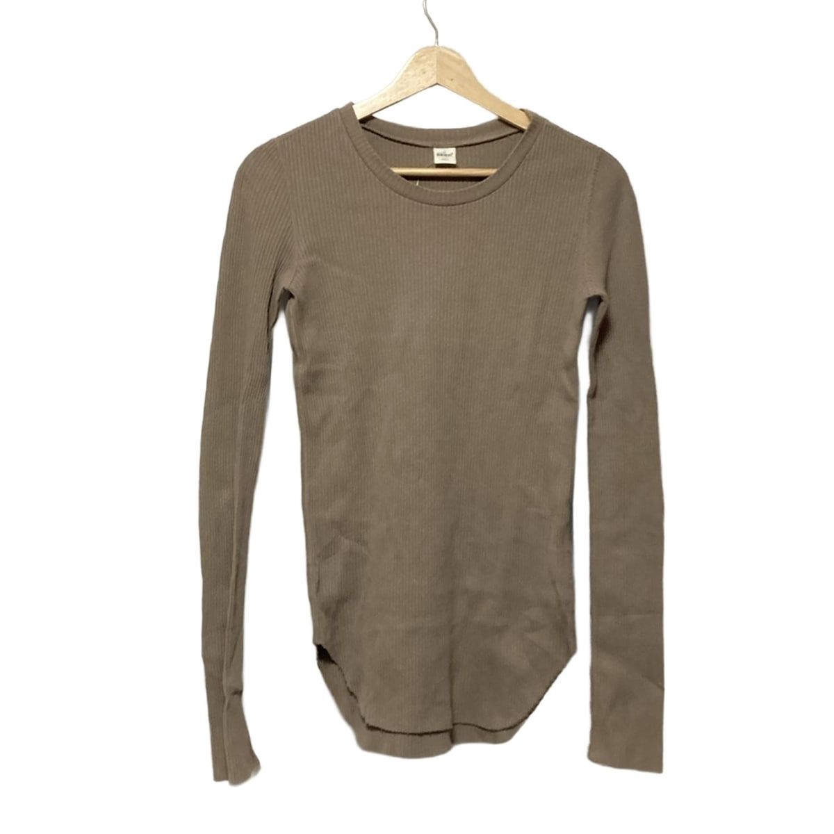 GOOD GRIEF グッドグリーフ 長袖カットソー サイズF レディース - カーキブラウン クルーネック
