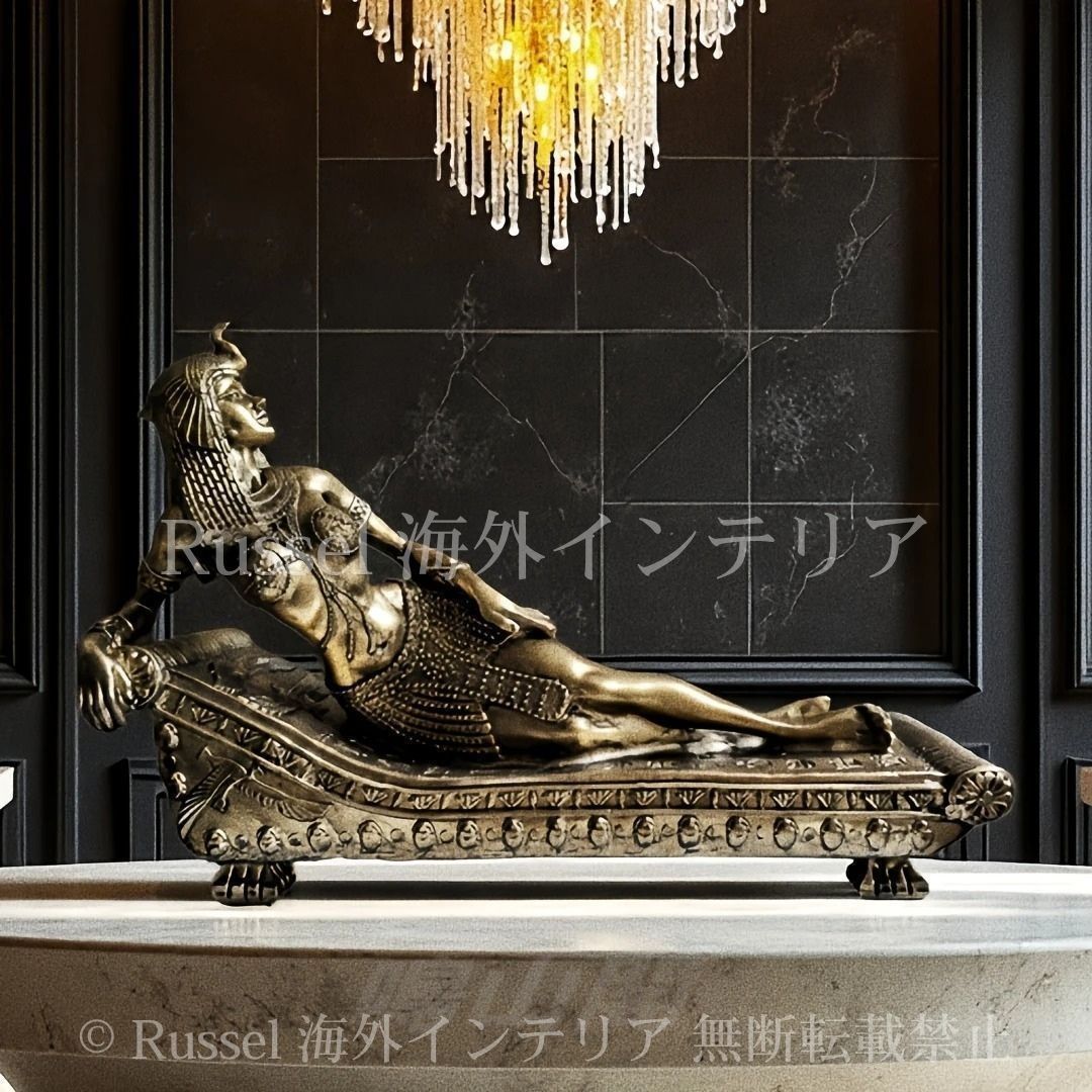 オブジェ 置物 クレオパトラ像 アンティーク調 ブロンズ 彫刻 古代